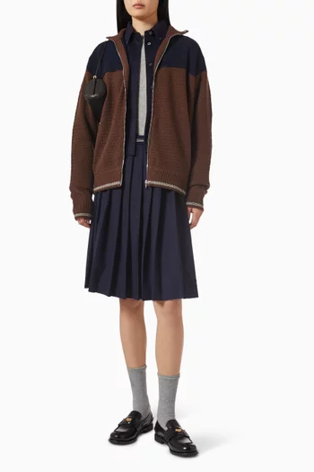 Pleated Midi Skirt in Velour