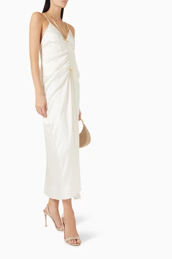 فستان سيرينا بكشكش حرير