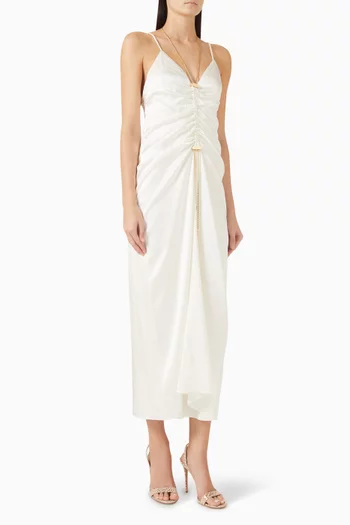 فستان سيرينا بكشكش حرير