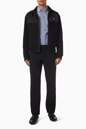 جاكيت بسحّاب نايلون معاد تدويره وصوف قطني