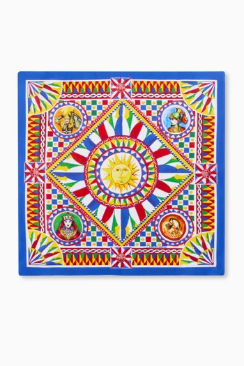 طقم مفرش ومنديل كاريتو كتان