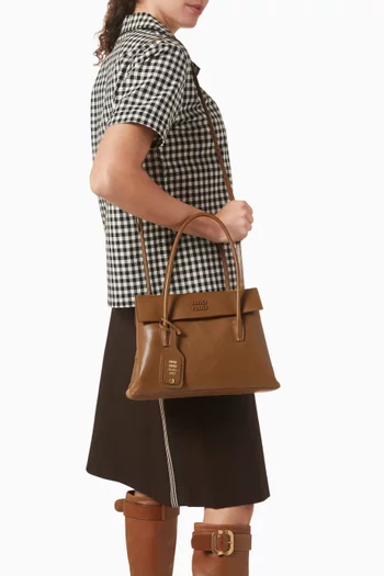 Solitaire Top Handle Bag in Leather