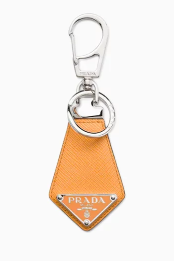 Keychain in Saffiano Leather