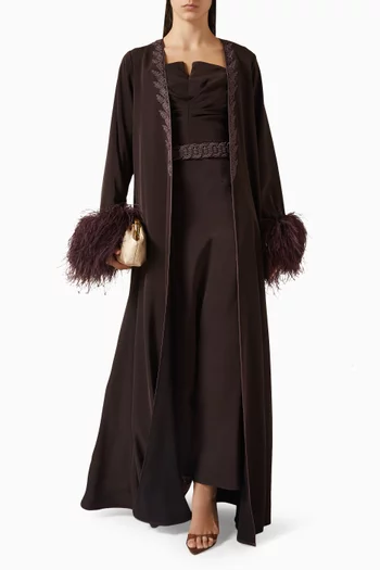 Moroccan Feathered Kaftan Set