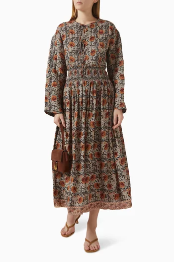 تنورة بيلا طويلة مزينة بنقشة