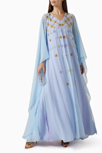 فستان بكاب وتطريزات شيفون