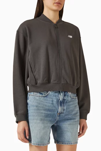 جاكيت بومبر مطرز بشعار الماركة فرنش تيري