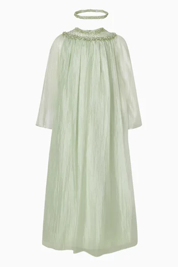 قفطان بقصة على شكل حرف A مطرز