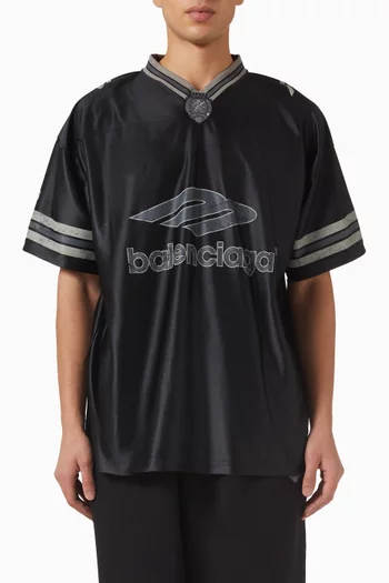 3B Football V-neck T-shirt in Shiny Jersey