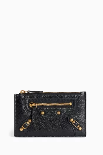 Long Le City Coin & Card Holder in Arena Lambskin