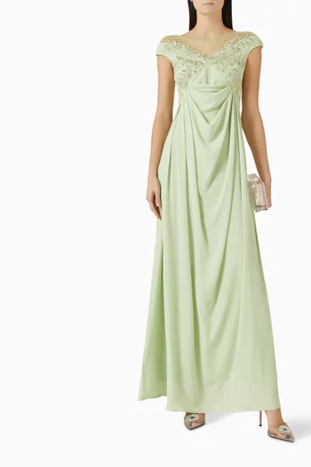 Embroidered Dress in Chiffon