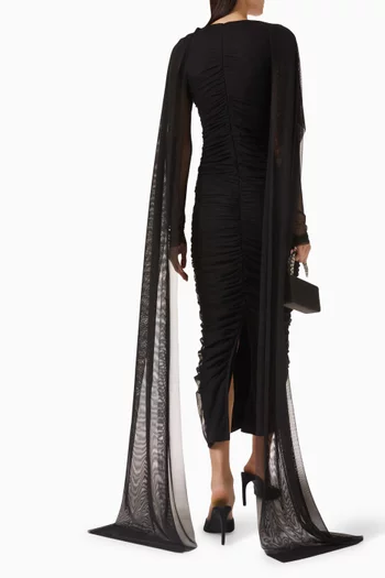 فستان كشكش بكاب تول