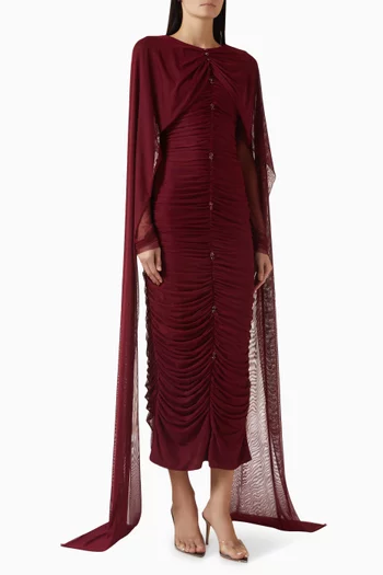 فستان كشكش بكاب تول