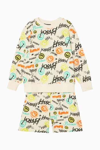 Graffiti Sweatshorts in Cotton
