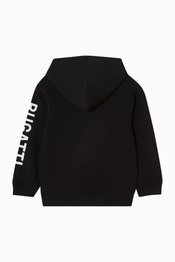 كنزة بغطاء رأس وطبعة قطن