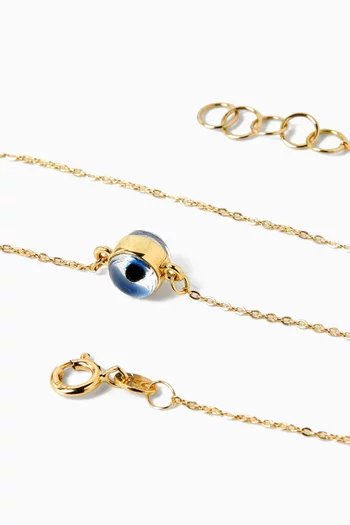 Reem Protection Evil Eye Anklet in 18kt Yellow Gold