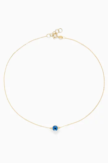 Reem Protection Evil Eye Anklet in 18kt Yellow Gold