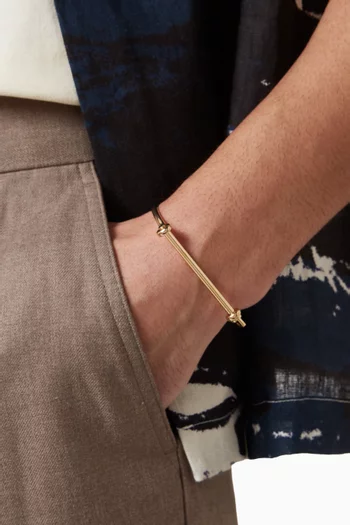 Thin Screw Cuff in Gold-plated Vermeil