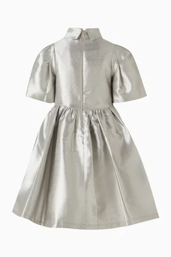 Metallic Dress with Bow