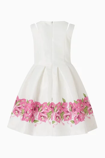 فستان بلا أكمام ونقشة زهور