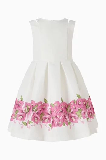 فستان بلا أكمام ونقشة زهور