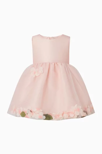 فستان بتصميم بلا أكمام ورقع زهور بارزة