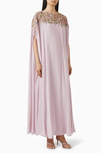 Floral-embroidered Kaftan