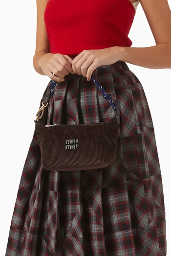 حقيبة قماش قطني مخملي مضلع