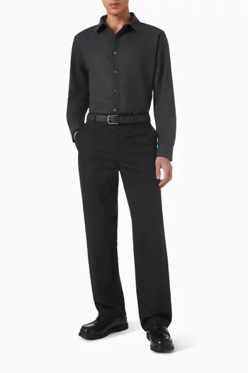 قميص بقصة فضفاضة صوف فلانيل