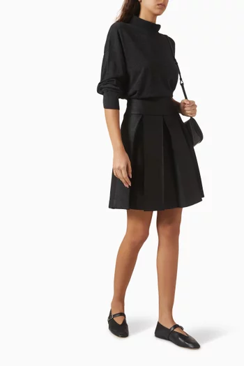 تنورة مزيج صوف بطيّات