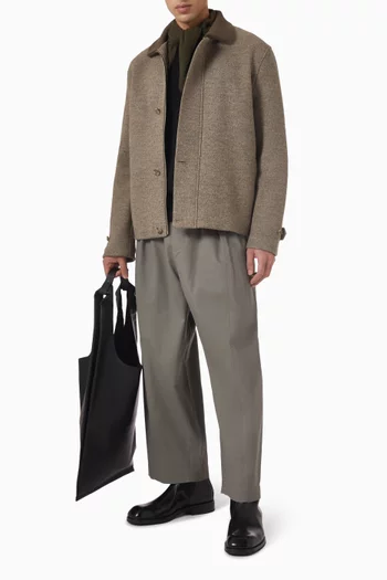 Cropped Barrel-leg Pants in Cotton