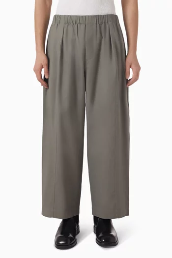 Cropped Barrel-leg Pants in Cotton