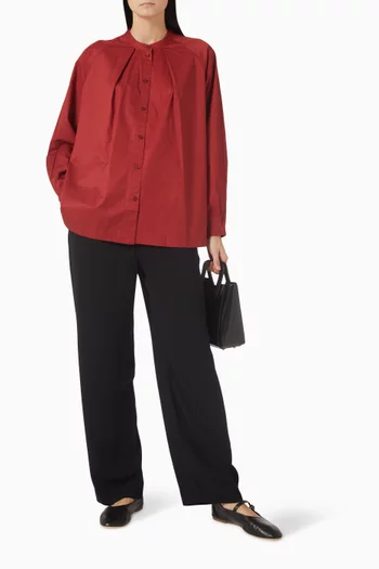 Grandad-collar Shirt in Cotton