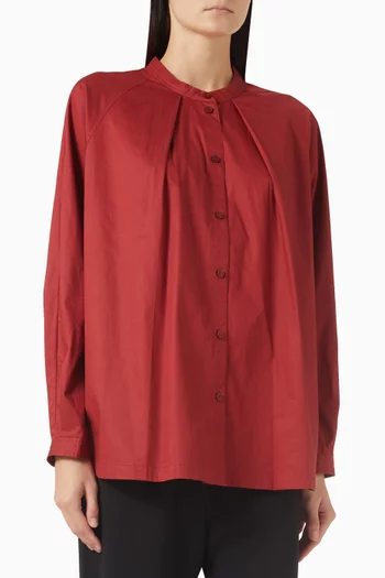 Grandad-collar Shirt in Cotton