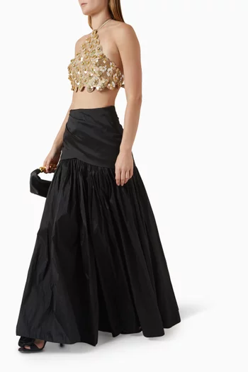 Gondole Maxi Skirt in Taffeta