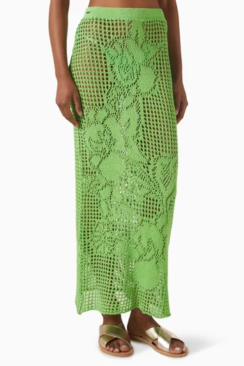 Tano Long Skirt in Brocade