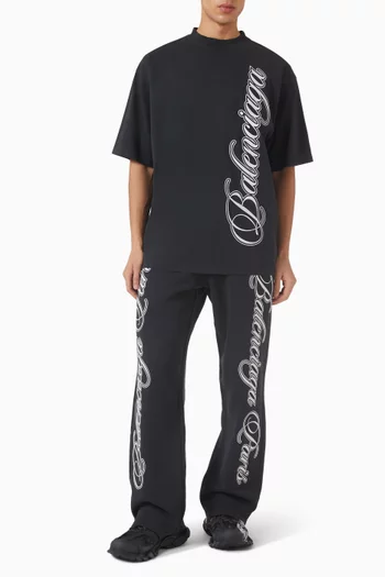 Cursive Medium Fit T-Shirt in Dry Jersey