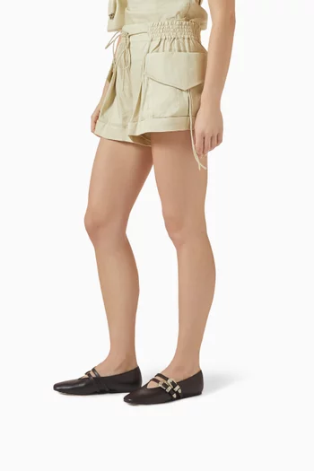 Claudia Ballet Flats in Leather