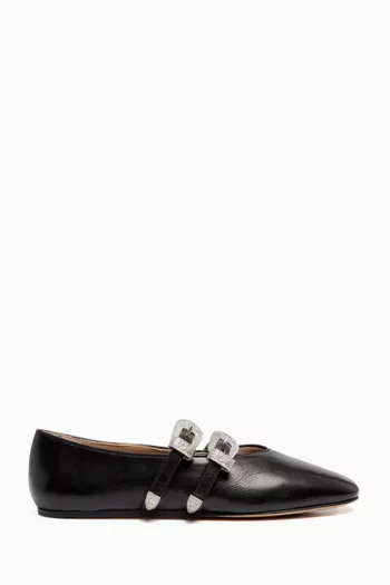 Claudia Ballet Flats in Leather