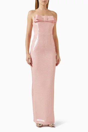 فستان سيسو طويل بلا حمالات