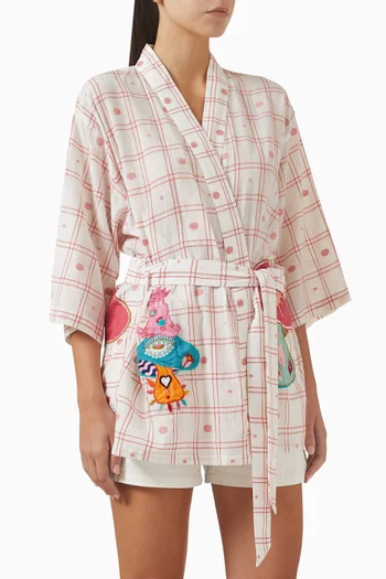 كيمونو مشروم كورال قطن