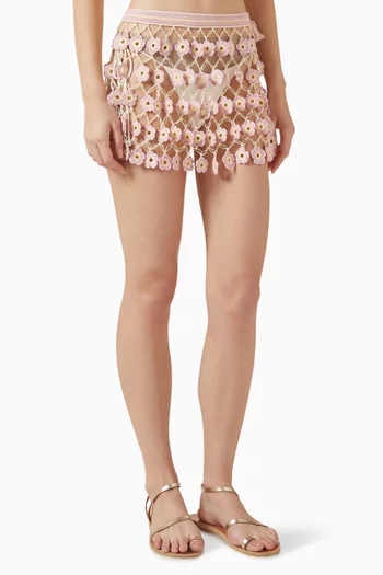 تنورة فلور بتصميم كروشيه منسوج يدويًا