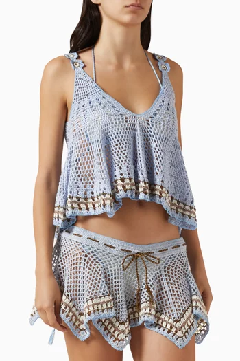 بلوزة تولا بتصميم كروشيه منسوج يدويًا