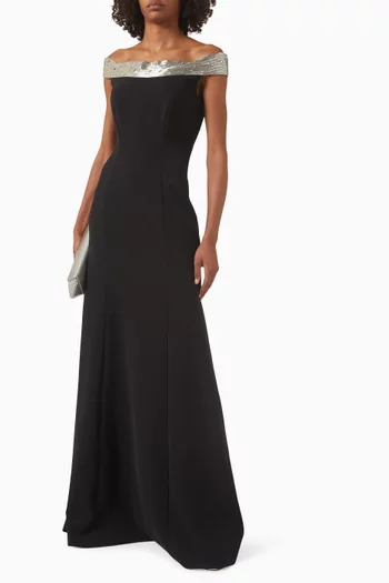 Enigma Off-shoulder Gown