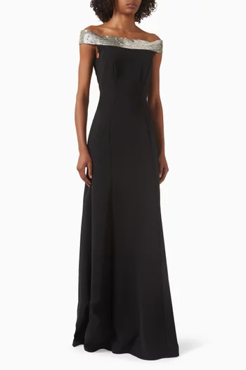 Enigma Off-shoulder Gown