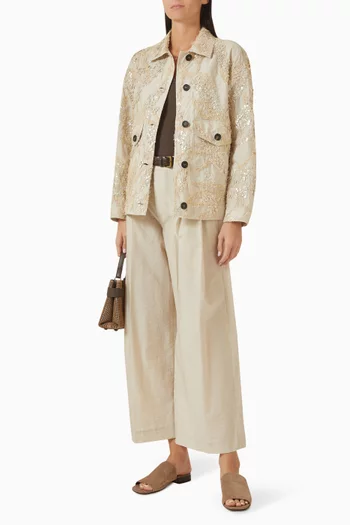 جاكيت مطرز قطن بوبلين