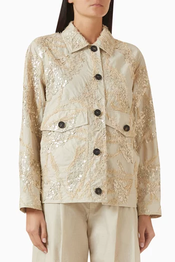 جاكيت مطرز قطن بوبلين