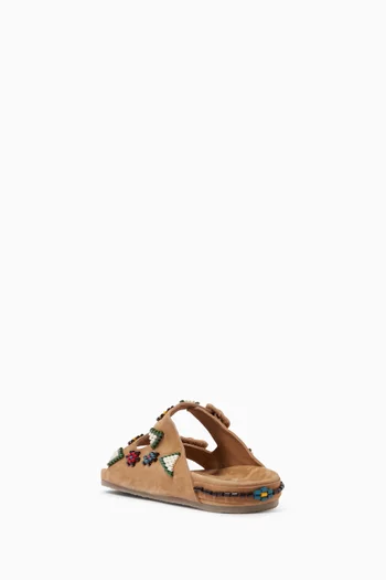 Sambla Beaded Sandals in Suede