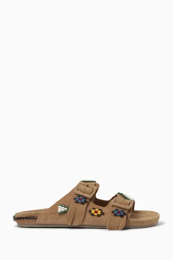 Sambla Beaded Sandals in Suede