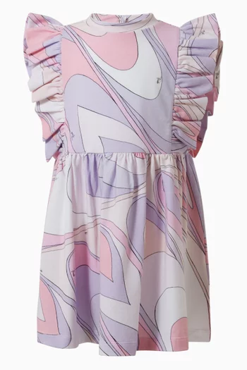 Ruffle Abstract Dress